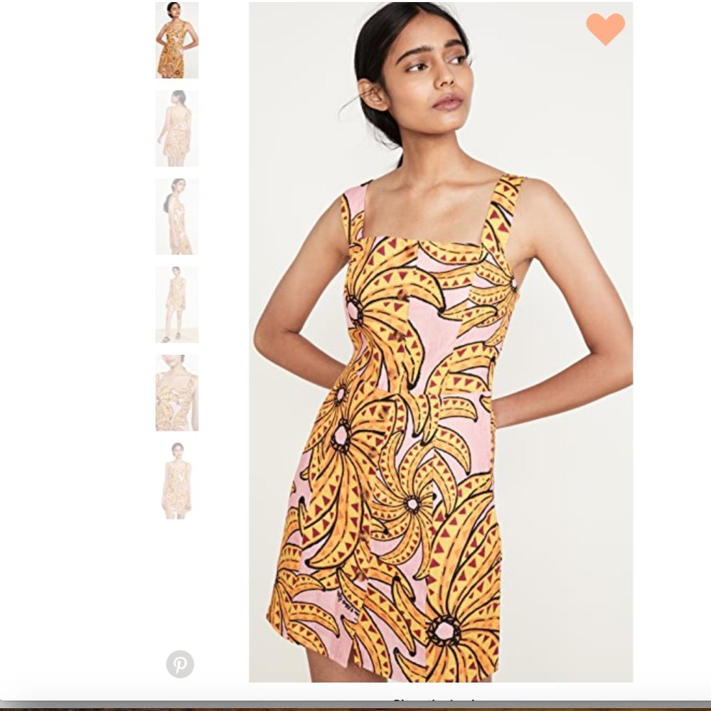 NWT FARM Rio Banana Button Down mini Dress